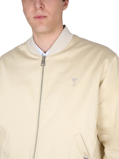 Shop Ami Alexandre Mattiussi Bomber Jacket In Ivory