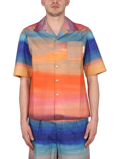Shop Marni Bowling Shirt In Multicolor