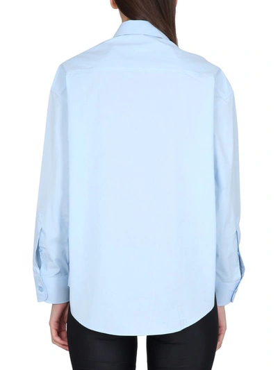 Shop Ami Alexandre Mattiussi Boxy Fit Poplin Shirt In Blue