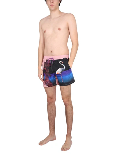 Shop Etro Boxer Swimsuit With Print In Multicolor