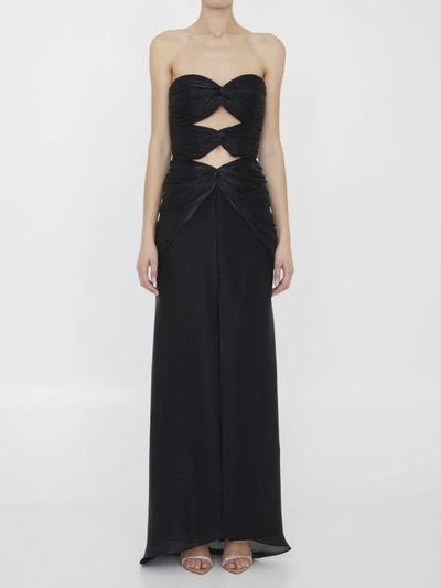 Costarellos Brigitta Lurex Georgette Dress In Black