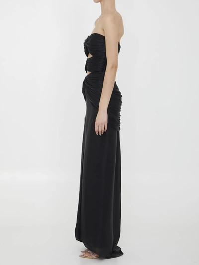 Shop Costarellos Brigitta Lurex Georgette Dress In Black