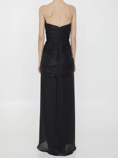 Shop Costarellos Brigitta Lurex Georgette Dress In Black