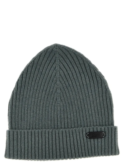 Shop Brioni English Ribbed Beanie In Green