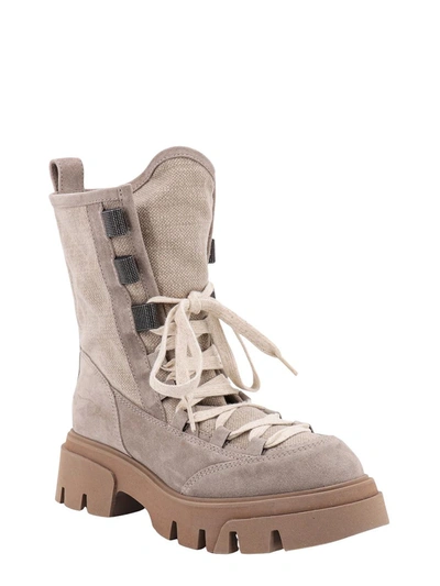 Shop Brunello Cucinelli Ankle Boots In Beige