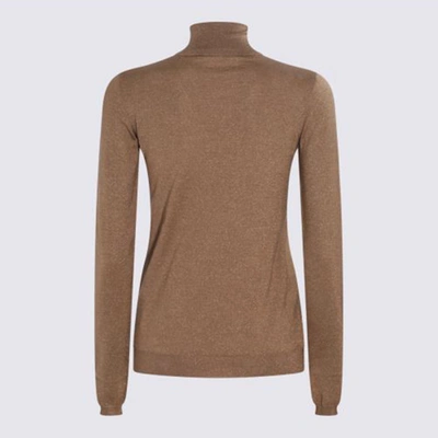 Shop Brunello Cucinelli Camel Cashmere And Silk Blend Sweater In Brown
