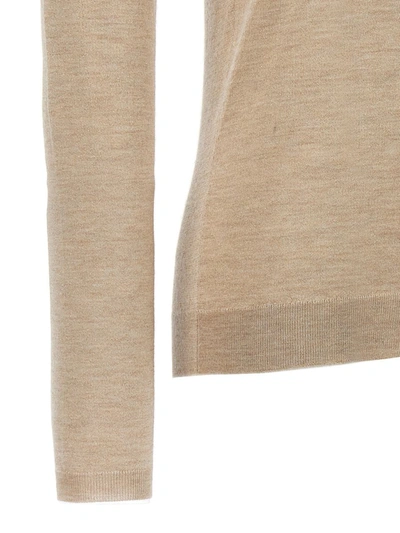 Shop Brunello Cucinelli Glitter Turtleneck Sweater In Beige