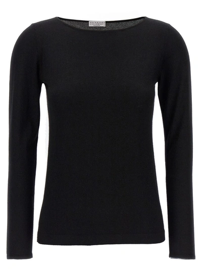 Shop Brunello Cucinelli Glitter Sweater In Black