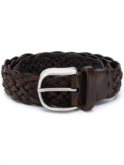 Shop Brunello Cucinelli Leather Belt In Marrone Scuro