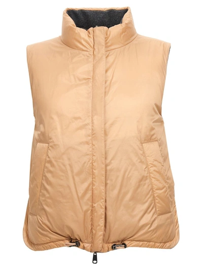 Shop Brunello Cucinelli Nylon And Cashmere Reversible Vest In Multicolor