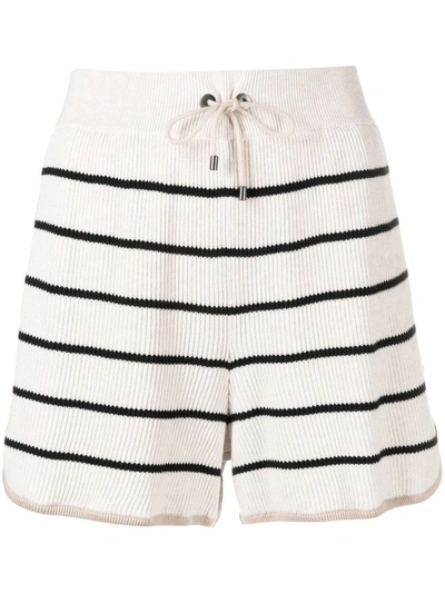 Shop Brunello Cucinelli Striped Shorts In Beige