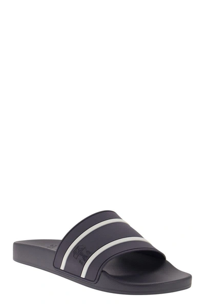 Shop Brunello Cucinelli Striped Sandals Slides In Blue/grey