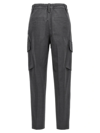 Shop Brunello Cucinelli Tailored Cargo Pants In Gray