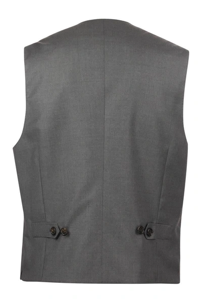 Shop Brunello Cucinelli Virgin Wool Waistcoat In Grey