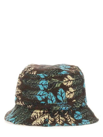 Shop Marcelo Burlon County Of Milan Bucket Hat Aop Feathers In Brown