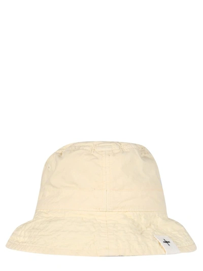 Shop Jil Sander Bucket Hat With Logo Label In Ivory