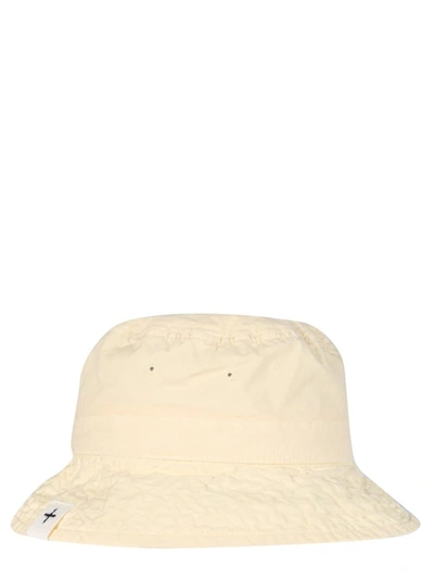 Shop Jil Sander Bucket Hat With Logo Label In Ivory
