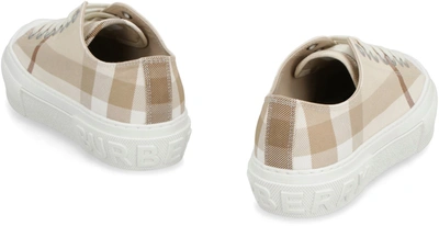 Shop Burberry Fabric Low-top Sneakers In Beige
