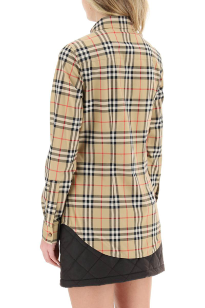 Shop Burberry Lapwing Shirt Vintage Check In Beige