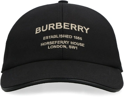 Shop Burberry Logo Embroidery Baseball Cap In Black