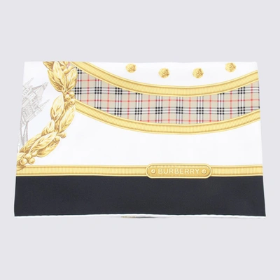 Shop Burberry Multicolour Printed Silk Monuments Scarf In Black