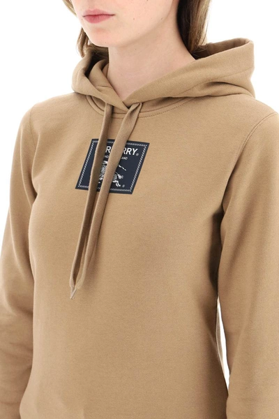 Shop Burberry Prorsum Patch Hoodie In Brown