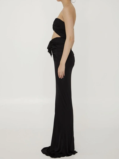 Saint Laurent Women's Cut-out Bustier Dress In Crepe Jersey In