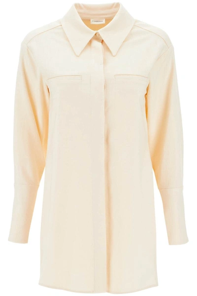 Shop By Malene Birger 'mallega' Long Overshirt In Beige