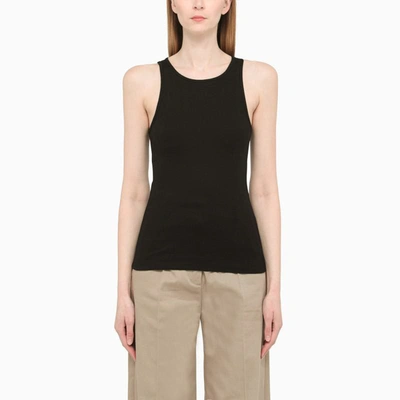 Shop By Malene Birger Ribbed Tank Top In Black