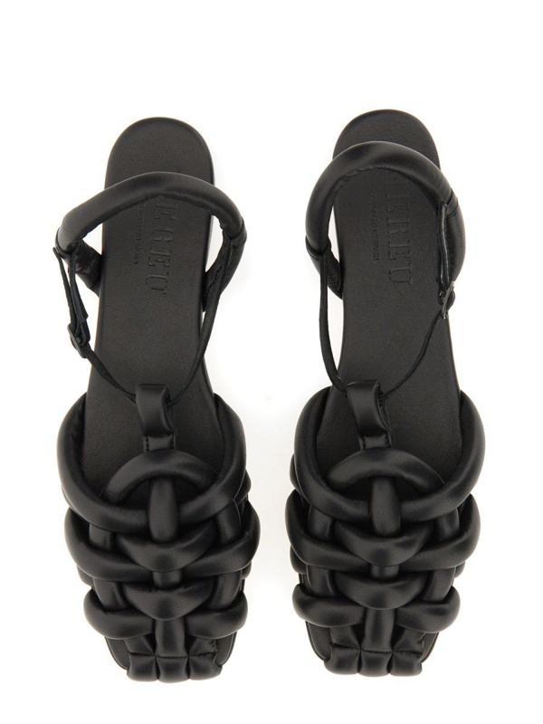 Hereu Cabersa Metallic leather sandals - Grey