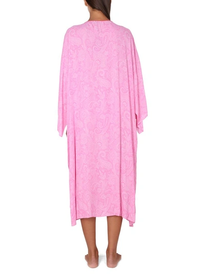Shop Etro Caftan With Paisley Print In Pink