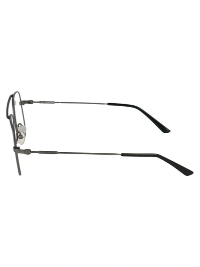 Calvin Klein Satin Silver Metal Optical Glasses In 008 Black