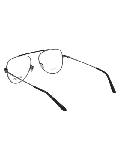 Calvin Klein Satin Silver Metal Optical Glasses In 008 Black
