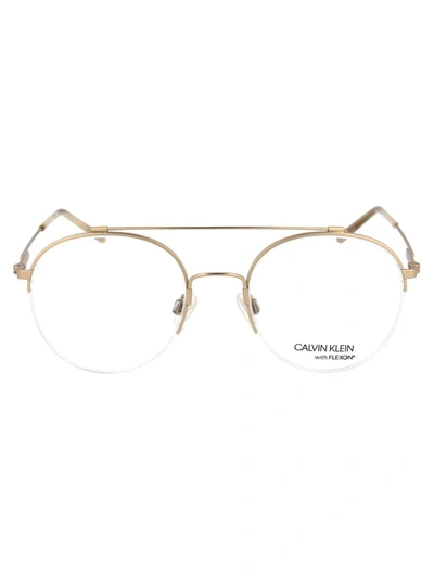 Shop Calvin Klein Optical In 716 Satin Light Gold