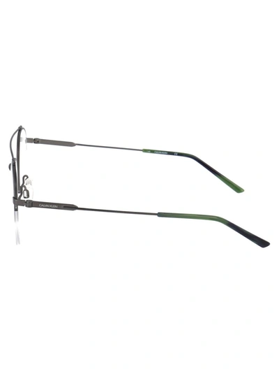 Calvin Klein Satin Silver Metal Optical Glasses In 008 Satin Gunmetal