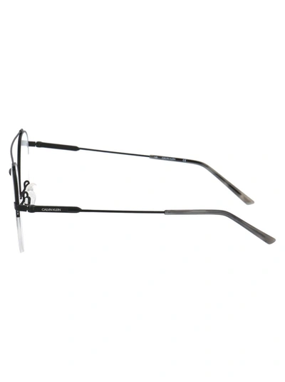 Calvin Klein Satin Silver Metal Optical Glasses In 001 Satin Black
