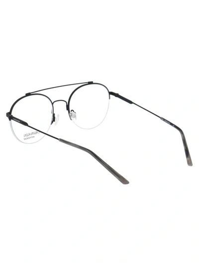 Calvin Klein Satin Silver Metal Optical Glasses In 001 Satin Black
