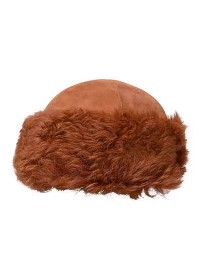 Shop Toasties Brown Suede And Fur Hat