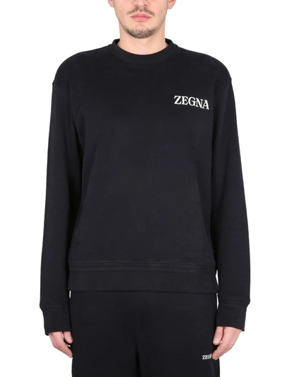 Shop Ermenegildo Zegna Carbon Sweatshirt In Black