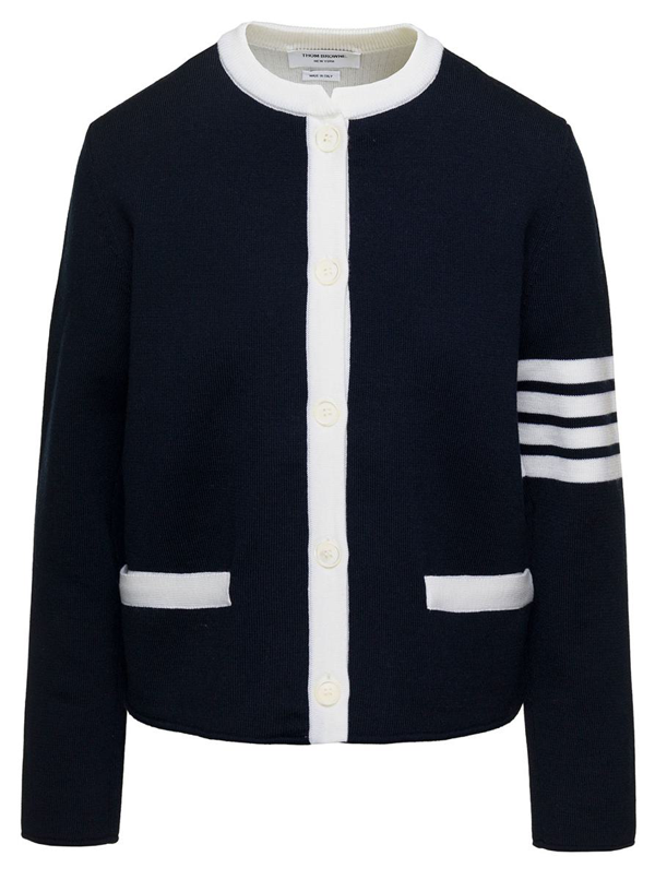 Thom Browne 4-Bar stripe cardigan - Blue