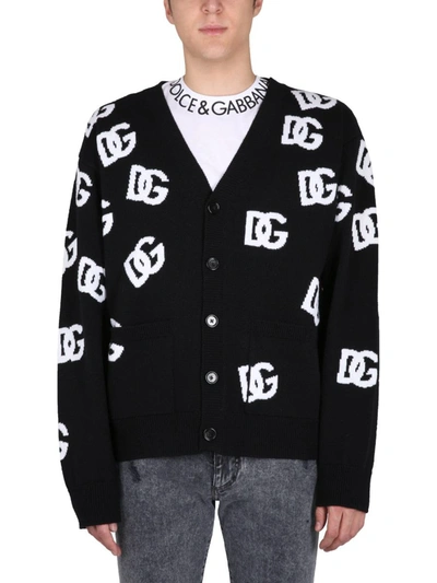 Shop Dolce & Gabbana Cardigan With Logo In Black