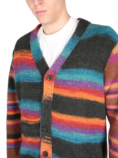 Shop Ps By Paul Smith Ps Paul Smith Cardigan With Stripe Pattern In Multicolor