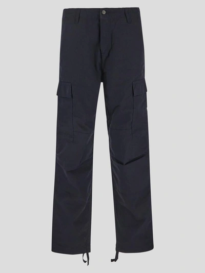 Shop Carhartt Regular Cargo Pant In <p> Regular Cargo Pant In Navy Blue Cotton