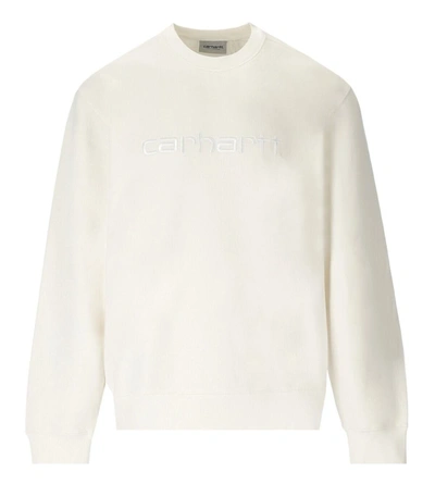 Shop Carhartt Wip  Duster Off-white Sweatshirt