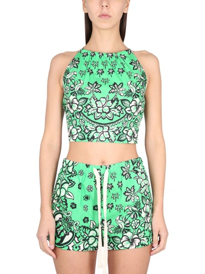Shop Red Valentino Carre' Bandana Top In Green