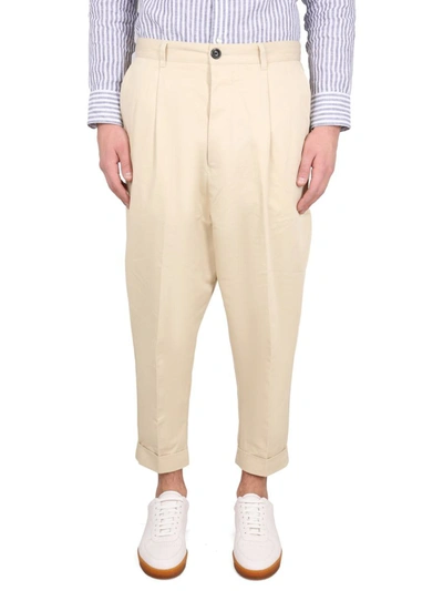 Shop Ami Alexandre Mattiussi Carrot Fit Pants In Ivory