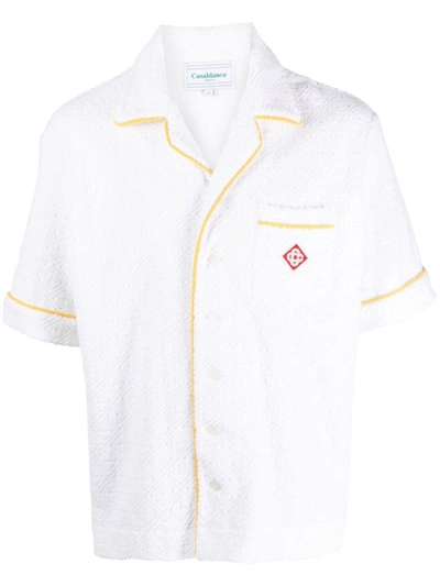 Shop Casablanca Cotton Blend Shirt In White