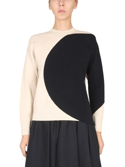 Tory Burch Colorblock Crewneck Sweater In Multicolor