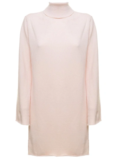 Shop Semicouture Cashmere Knitwear Long Sleeves Mini Dress In Pink