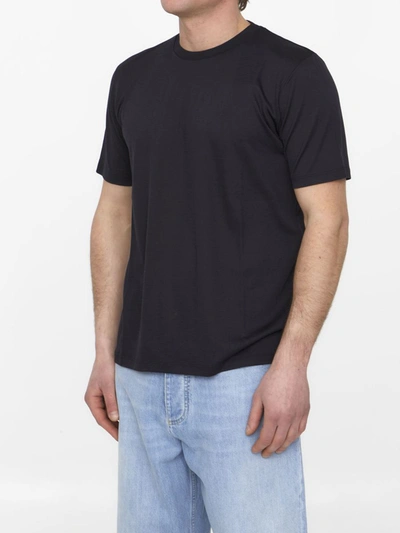 Shop Saint Laurent Cassandre T-shirt In Wool And Silk In Black
